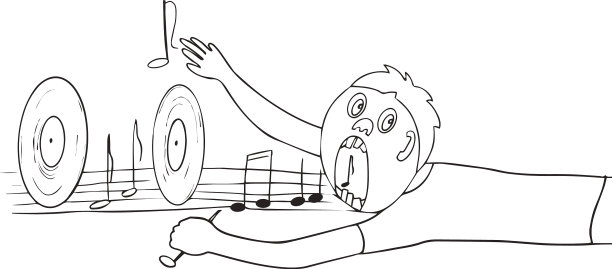 漫画人物是一个非常喜欢音乐的人图片下载