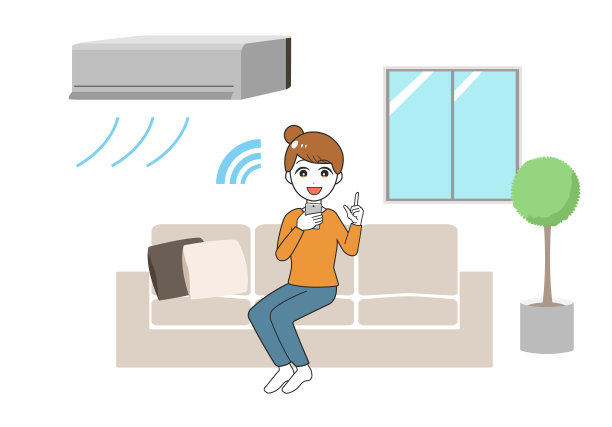 AI家用电器空调房女图片下载