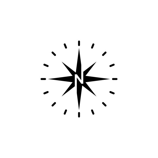 北方指向标志设计模板图片下载