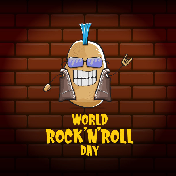 世界摇滚日海报与土豆卡通图片下载