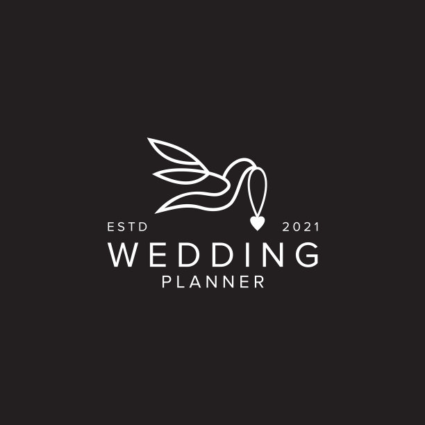 婚礼策划人用鸽子带来的标志设计图片下载