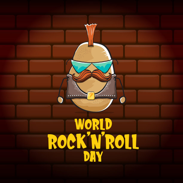 世界摇滚日海报与土豆卡通图片下载