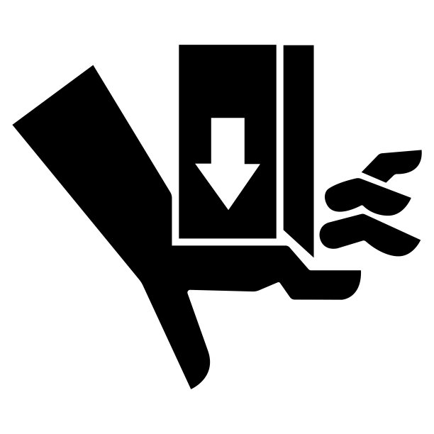 手挤压力从上面的符号符号，矢量插图，隔离在白色背景标签。eps10图片下载