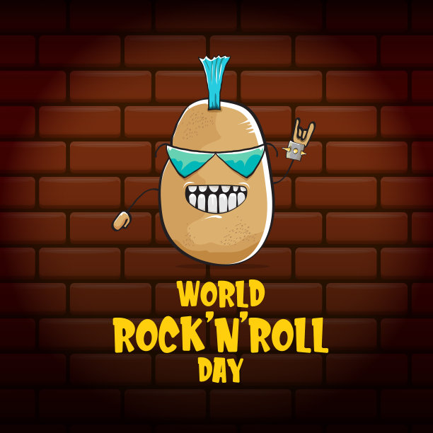 世界摇滚日海报与土豆卡通图片下载