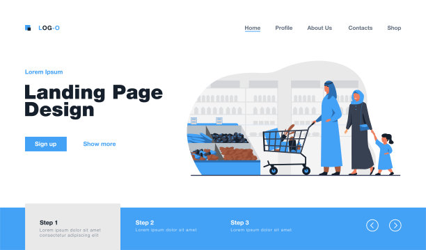 穆斯林家庭在超市购买食物图片下载