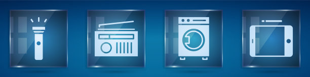 将手电筒收音机与天线垫圈和图片下载