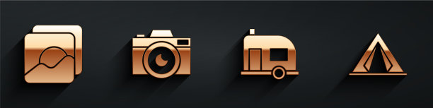 露营房车、房车、摄影相机图片下载