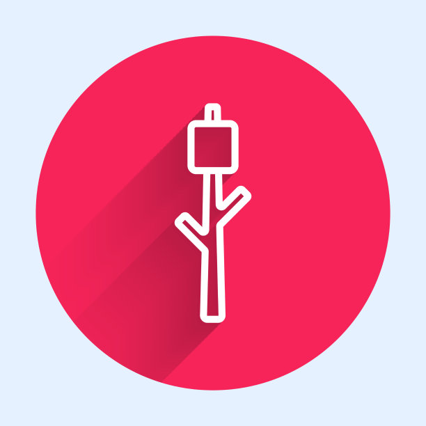 白色线棉花糖棒图标孤立与图片下载