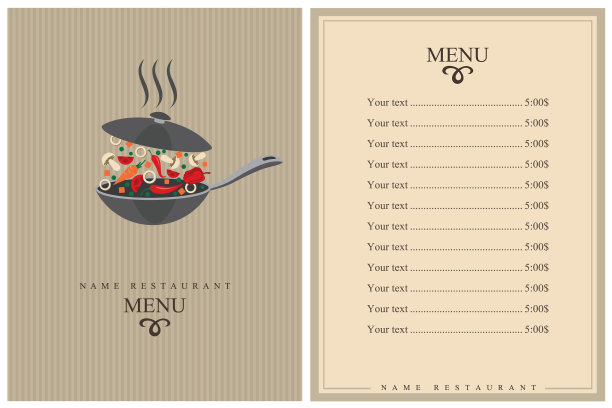餐厅的菜单设计图片下载