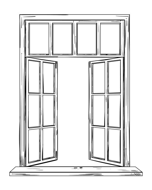 绘制一个打开的窗口隔离对象图片下载