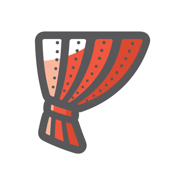 金属红色窗帘图标卡通图片下载