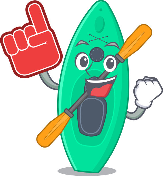 独木舟在卡通图片设计与泡沫手指图片下载