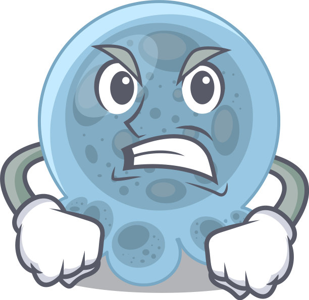 巴斯德氏杆菌的卡通图片有一张疯狂的脸图片下载