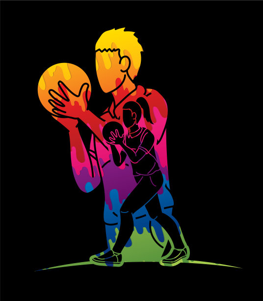 团体保龄球运动运动员男女姿势图片下载