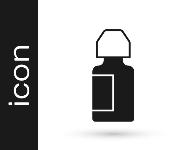 黑色滴眼液瓶图标孤立在白色图片下载