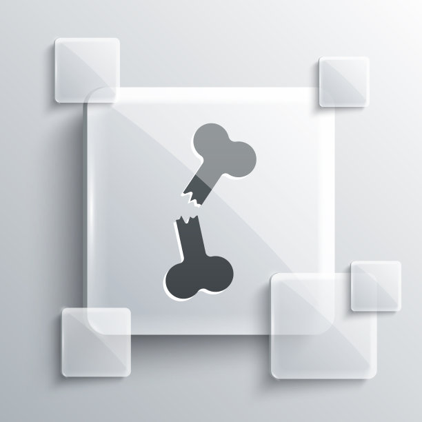 灰色人类断骨图标孤立在灰色图片下载