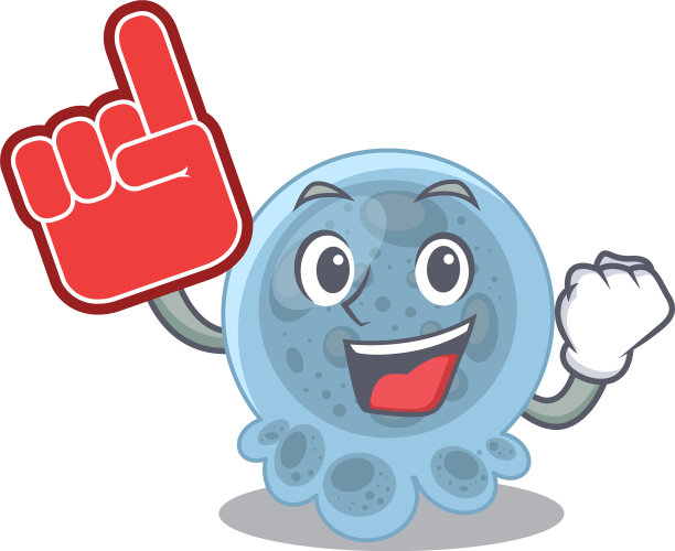 巴斯德氏杆菌在卡通图片与泡沫手指图片下载