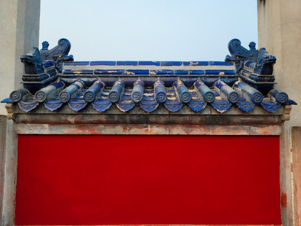 屋檐。中国古代建筑的屋顶装饰图片下载