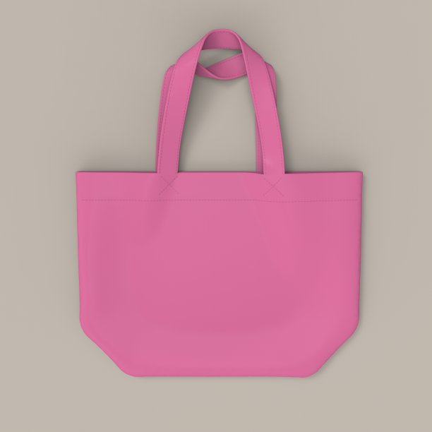 空白大手提袋模拟在白色的背景图片下载