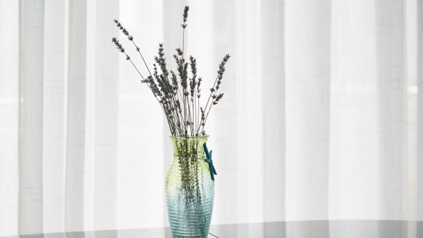 玻璃花瓶里的薰衣草图片下载