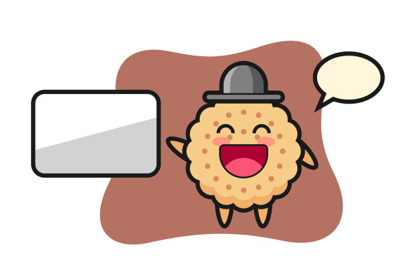 圆饼干卡通做演示图片下载