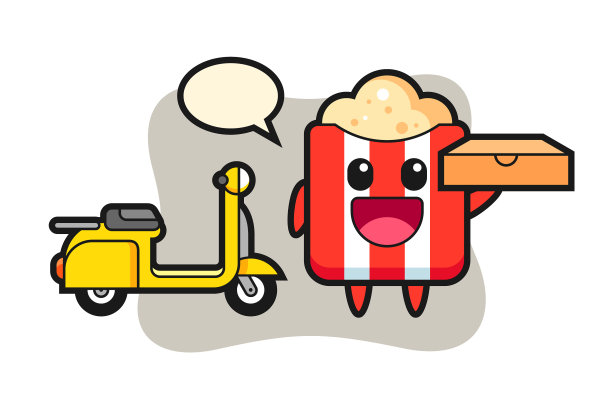 爆米花是披萨送餐员图片下载