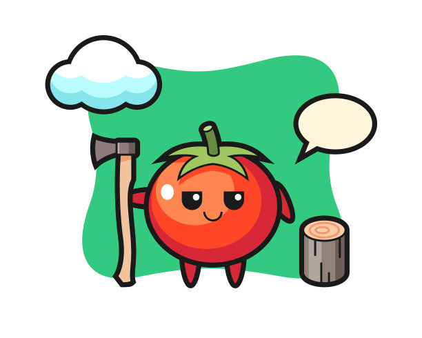 卡通人物西红柿作为一个樵夫图片下载