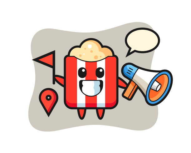 卡通爆米花当导游图片下载