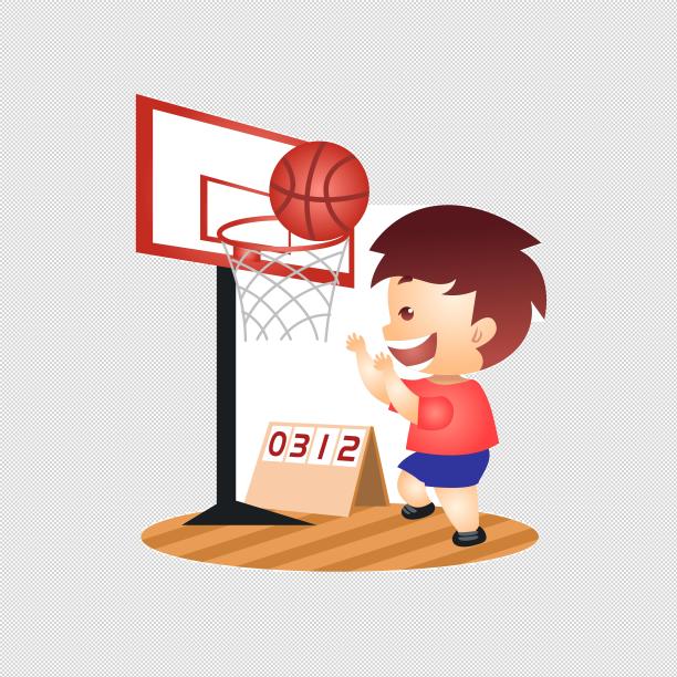儿童节小男孩打篮球插画图片下载