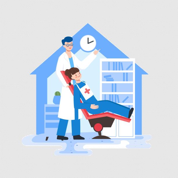 医疗服务问诊检查手绘插画图片下载