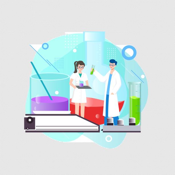 医药科研试验手绘插画图片下载