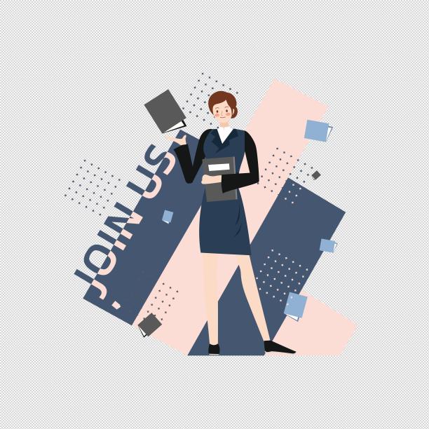 女性职场招聘插画图片下载