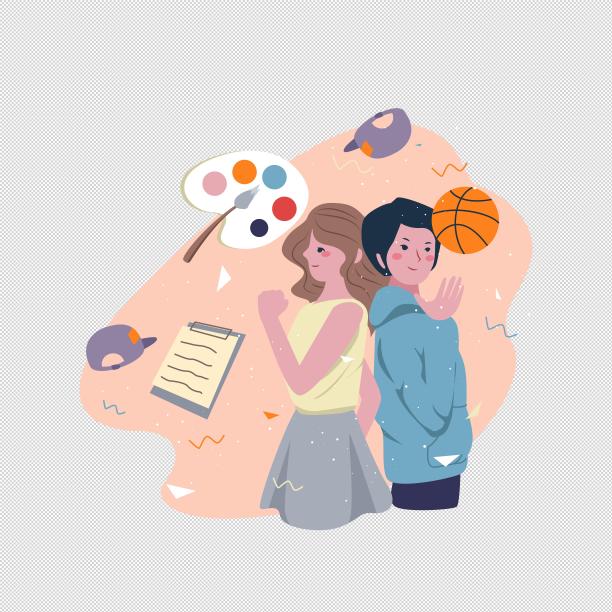 五四青年缤纷多彩插画图片下载