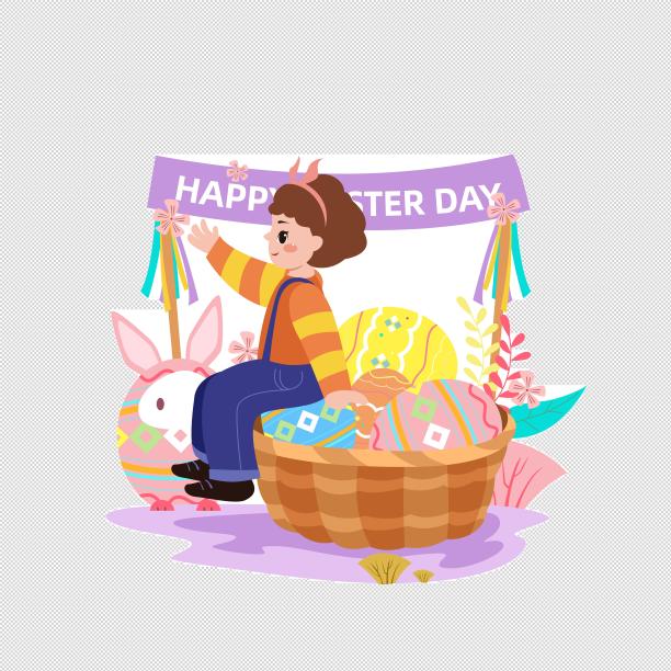 复活节狂欢彩蛋元素图片下载