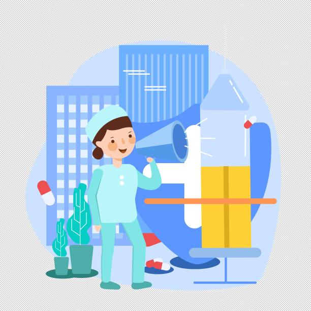 喇叭宣传接种插画图片下载