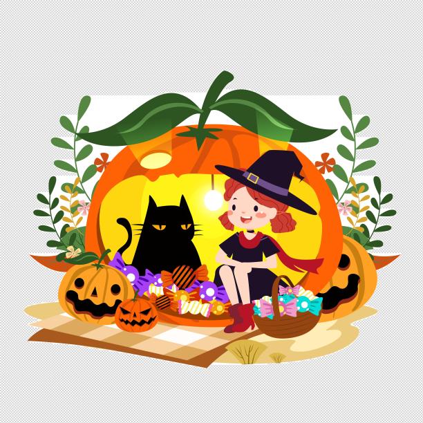 创意万圣节野餐素材图片