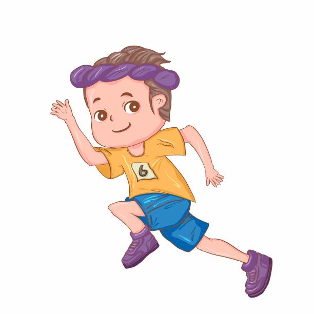 运动员奔跑手绘插画图片下载