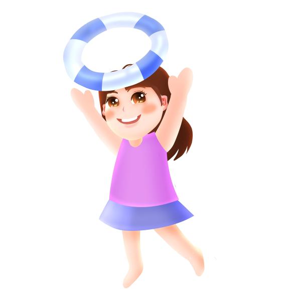 游泳安全日插画图片下载