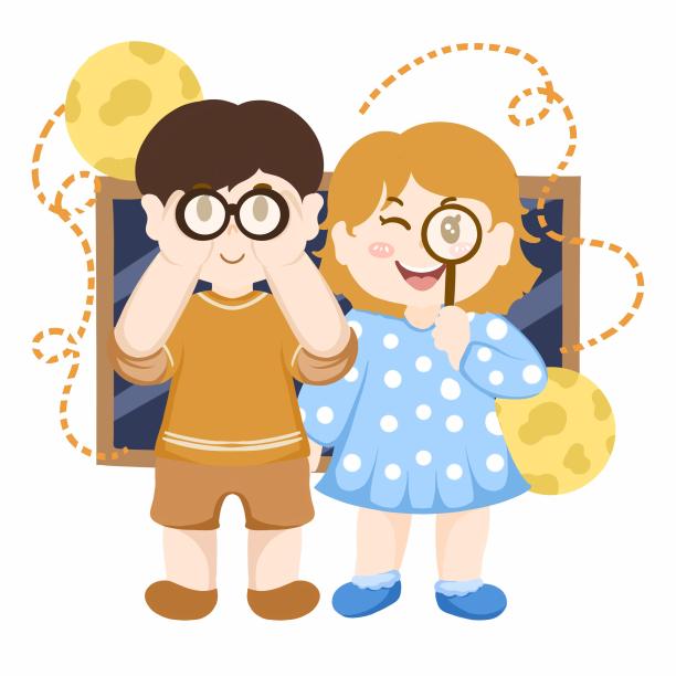 观察人物插画图片下载