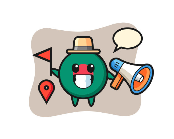 卡通人物孟加拉旗为徽章图片下载