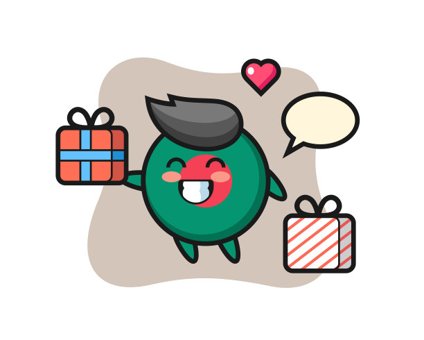 孟加拉国国旗徽章吉祥物卡通给予图片下载