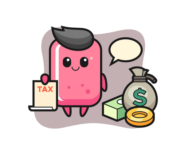 卡通人物泡泡糖当会计图片下载