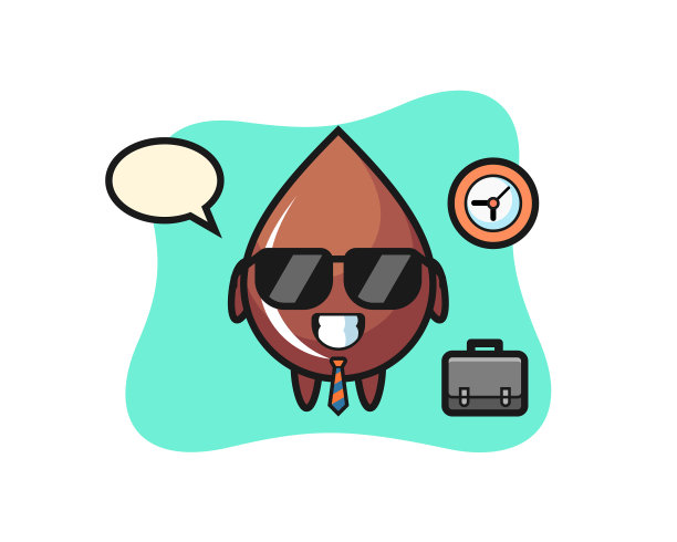 卡通吉祥物巧克力掉落作为商人图片下载