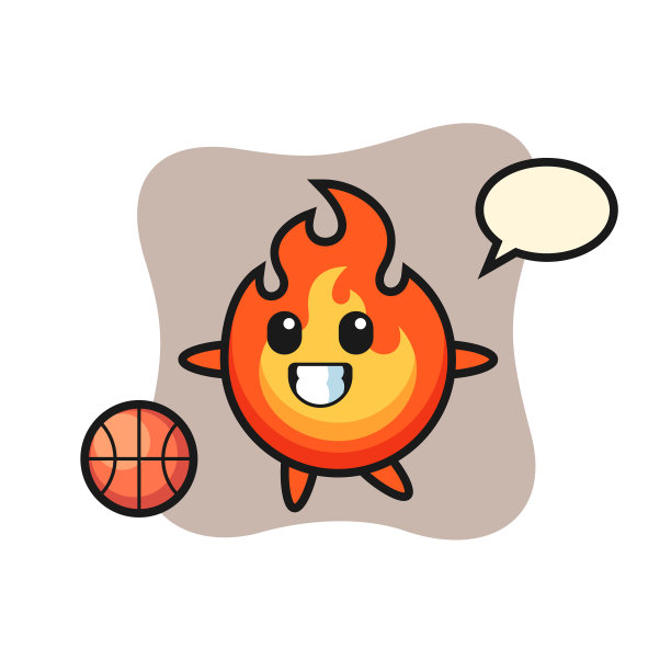 火卡通正在打篮球图片下载