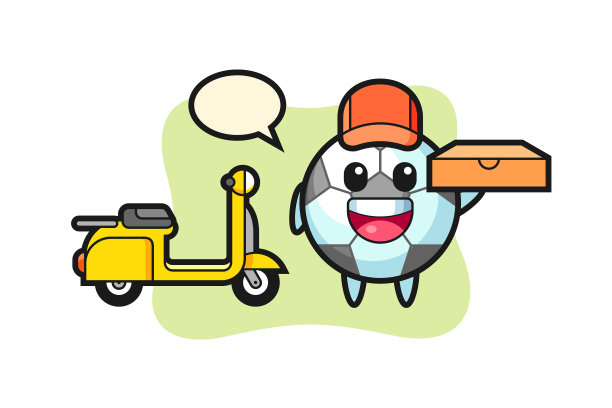 角色足球作为一个披萨送餐员图片下载