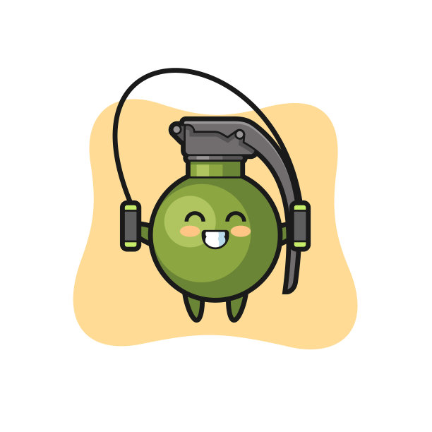 卡通手雷人物与跳绳图片下载