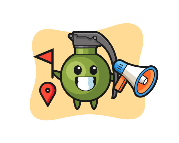 卡通人物手榴弹当导游图片下载