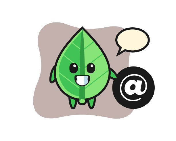 卡通的叶子站在旁边作为象征图片下载