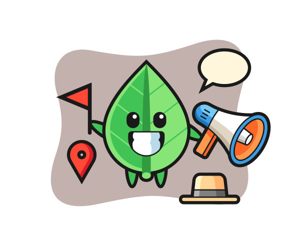 卡通人物叶子作为导游图片下载