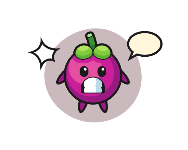 山竹人物卡通与震惊的手势图片下载